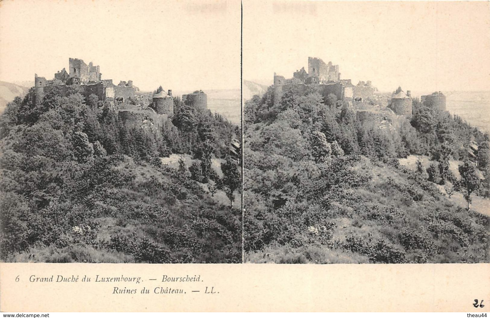 ¤¤  -  Grand Duché Du LUXEMBOURG   -  Carte Stéréo   -  BOURSCHEID   -  Ruine Du Chateau    -  ¤¤ - Bourscheid