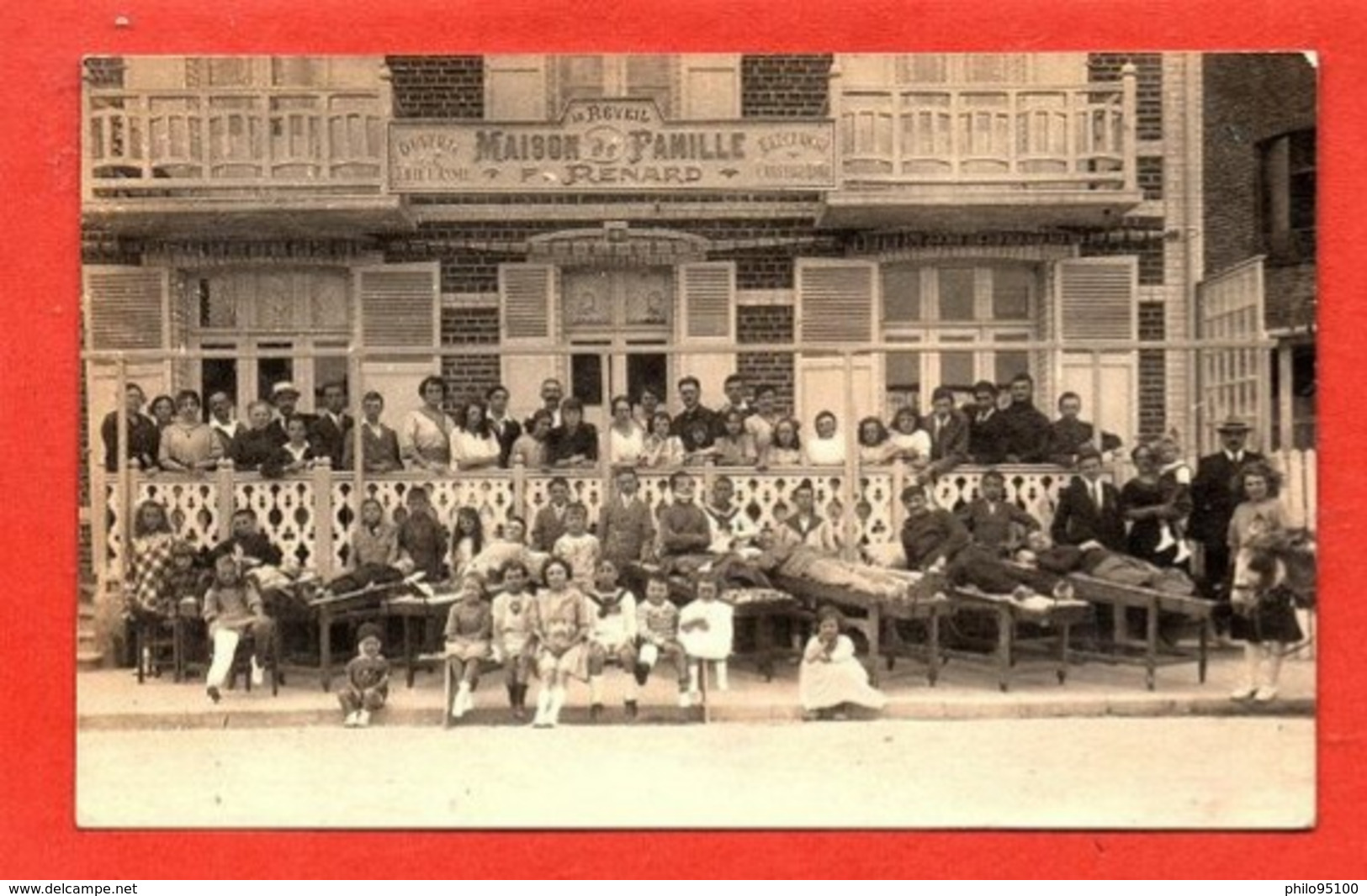 Berck-Plage - Carte Photo . Maison De Famille "F.RENARD" - Berck