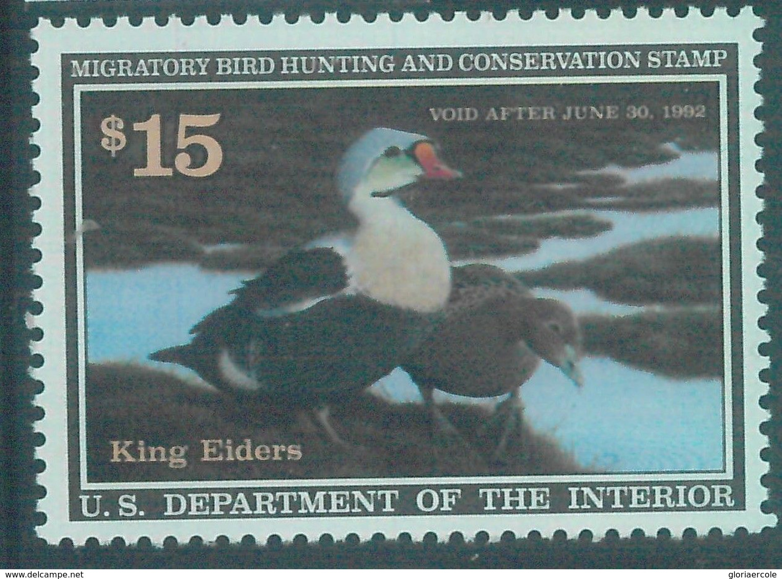 90223c -  USA - STAMPS: SCOTT # RW58  Migratory Bird Hunting Stamp MINT MNH 1991 - Duck Stamps