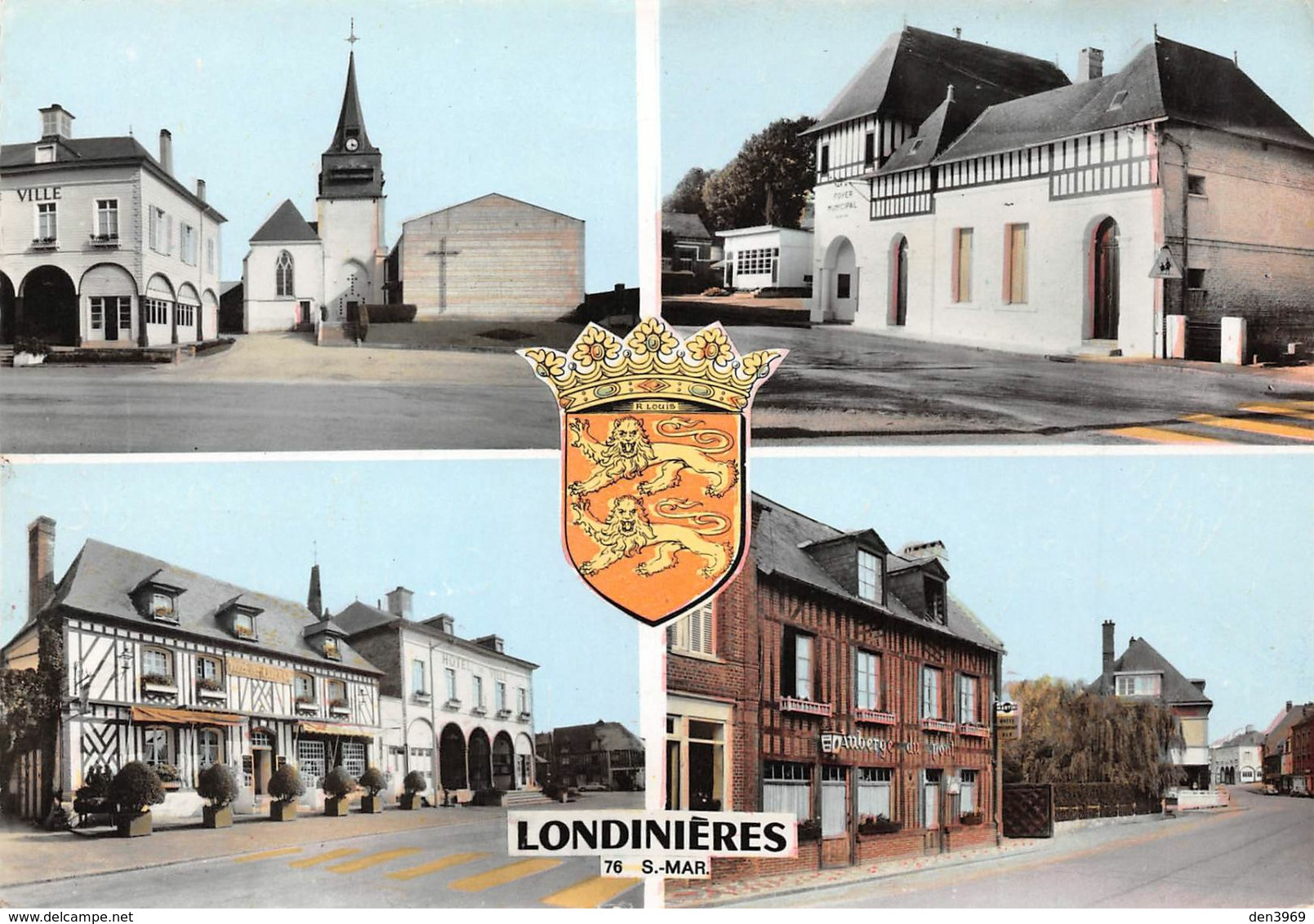 LONDINIERES - Hôtel De Ville - Eglise - Foyer Municipal - Auberge Du Pont - Blason Lions Robert Louis - Londinières