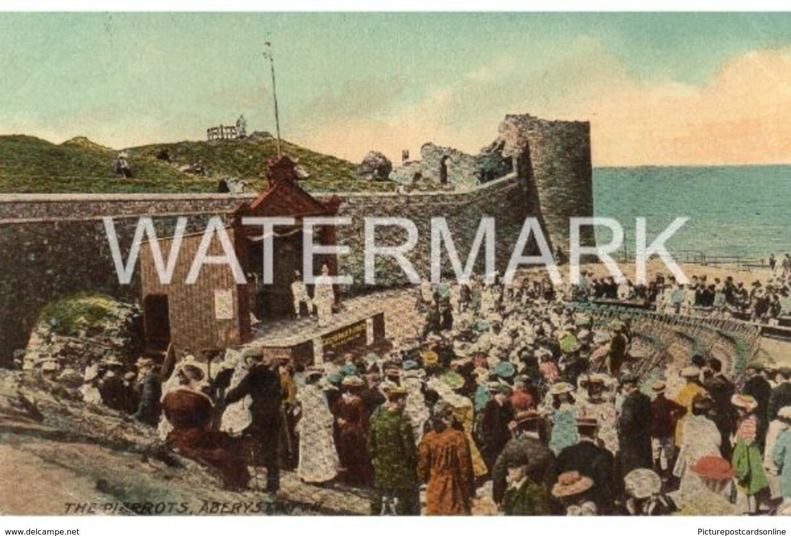 ABERYSTWITH ABERYSTWYTH THE PIERROTS OLD COLOUR POSTCARD WALES - Cardiganshire