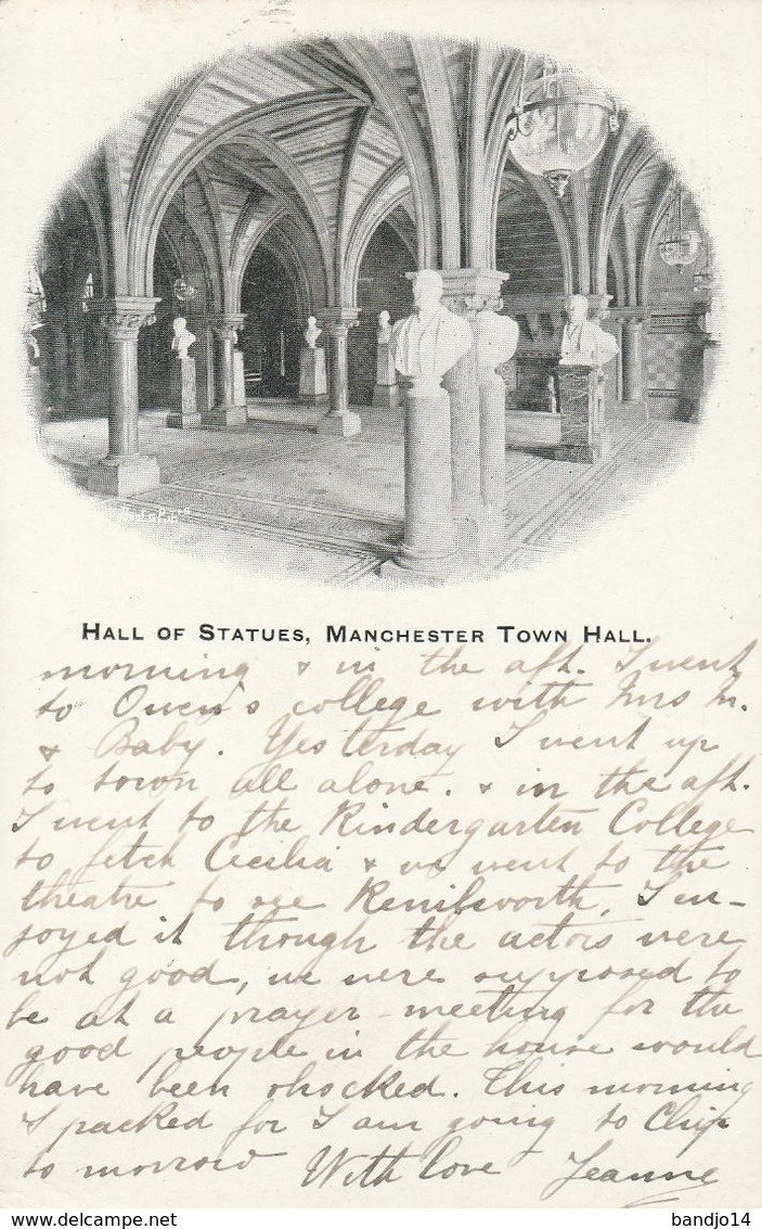 Manchester  - 1900 - Hall Of Statues, Manchester Town Hall -  Scan Recto-verso - Manchester