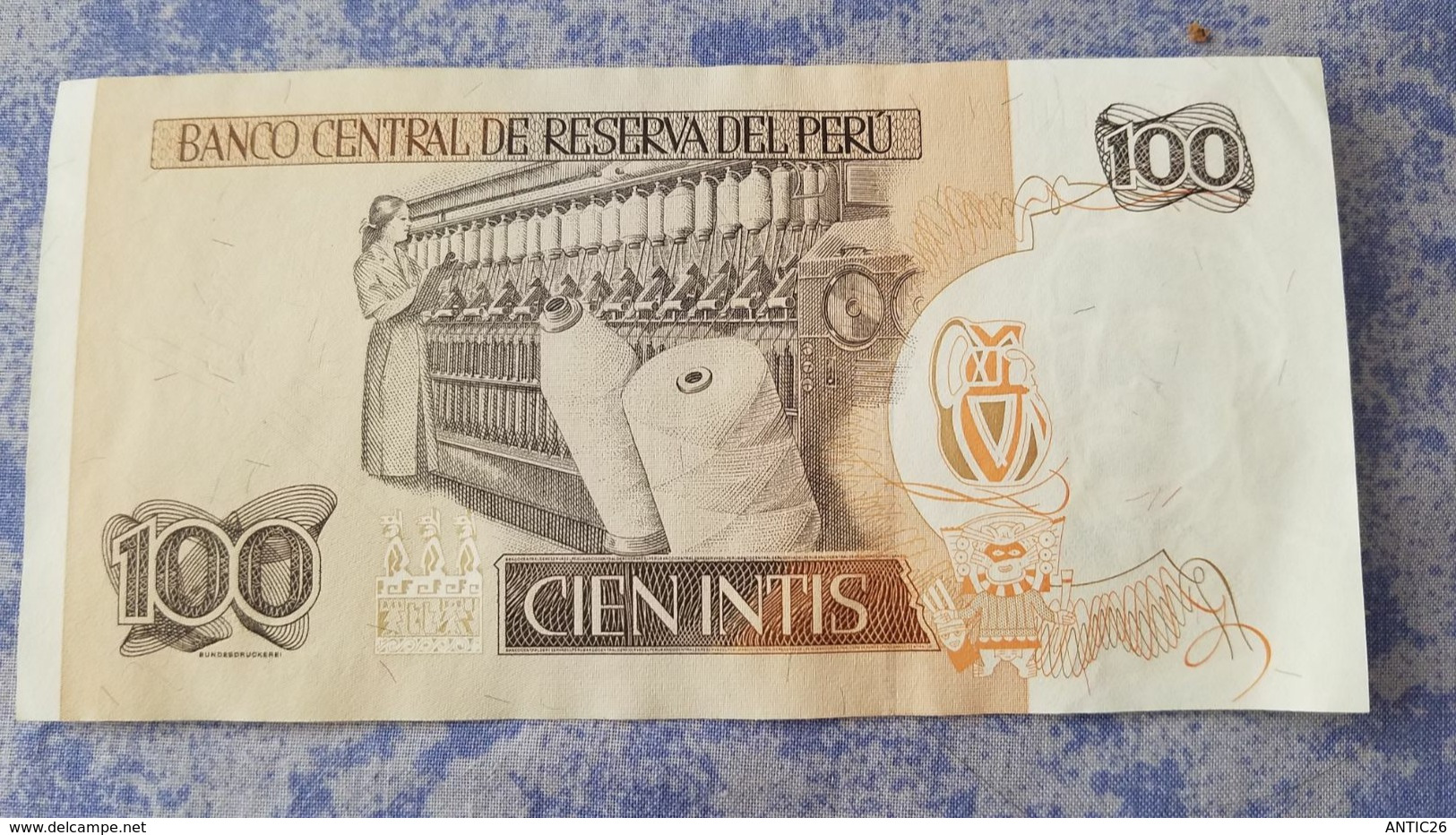 Perou Perù Peru Cien 100 Intis 1987 Ramon Castilla TBE VERY GOOD B 7375438F - Peru