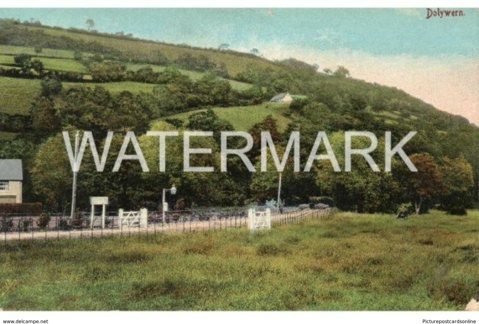 DOLYWERN OLD COLOUR POSTCARD WALES TRAIN STATION - Radnorshire