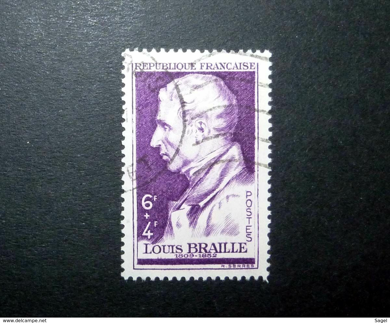 FRANCE 1948 N°793 OBL. (LOUIS BRAILLE. 6F + 4F VIOLET) - Gebruikt