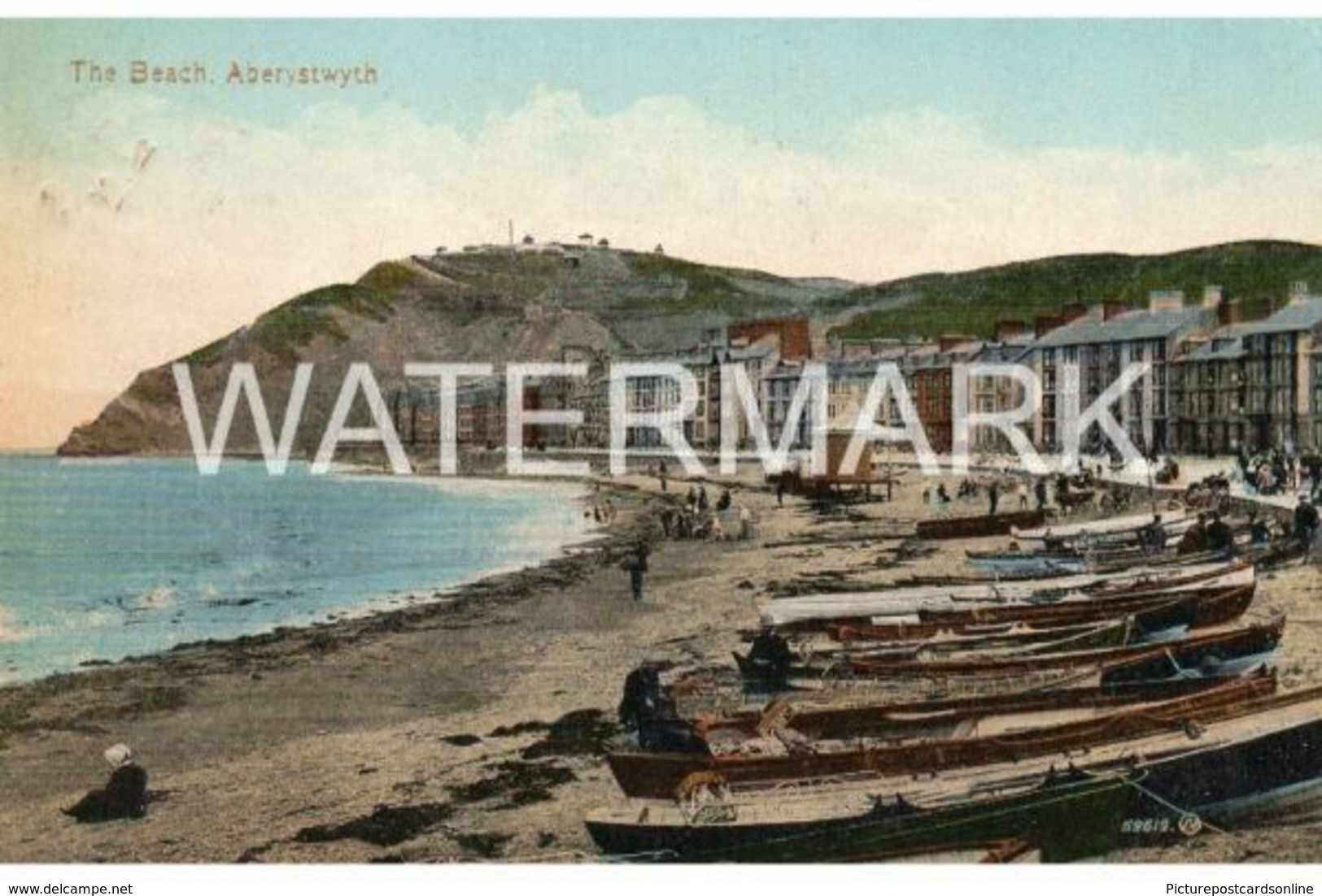 ABERYSTWITH ABERYSTWYTH  THE BEACH  OLD COLOUR POSTCARD WALES - Cardiganshire