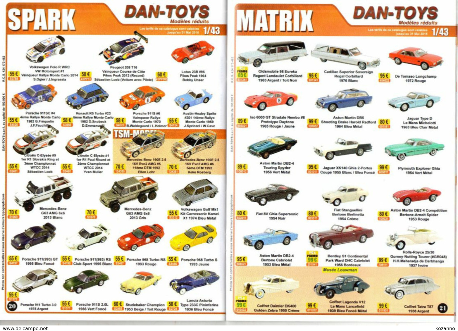 DAN TOYS - CATALOGUE N°96: MAI 2015 + De 500 MODEL REDUIT VEHICULE / AUTOMOBILE / PHOTO Avec PRIX VALEUR ESTIMATION - Catalogues & Prospectus