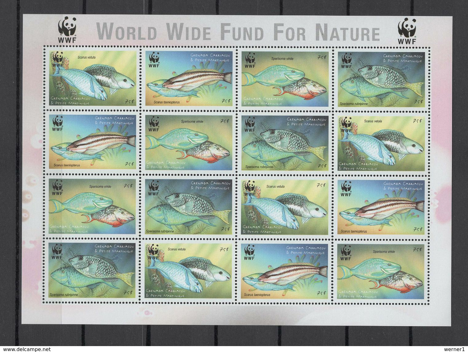 Grenada - Grenadines 2001 WWF Parrotfish Sheetlet MNH - Ongebruikt