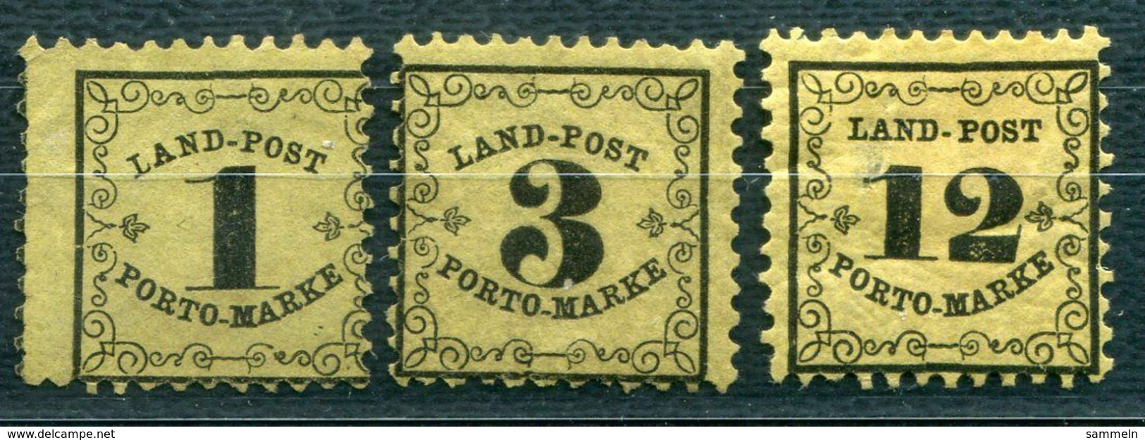 F0494 - ALTDEUTSCHLAND-BADEN - Landpost 1-3 - 1+2 Ohne Gummi, 3 Mit Falz Aber Fenster - Mint