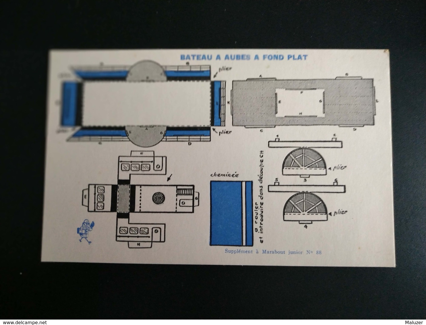 SUPPLÉMENT A MARABOUT JUNIOR N°88 MAQUETTE MODELE REDUIT CARTON  BATEAU A AUBES A FOND PLAT - Boats