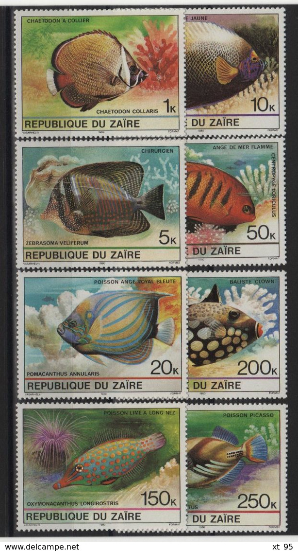 Zaire - N°995 à 1002 - Faune - Poissons - Cote 6.50€ - * Neufs Avec Trace De Charniere - Nuevos