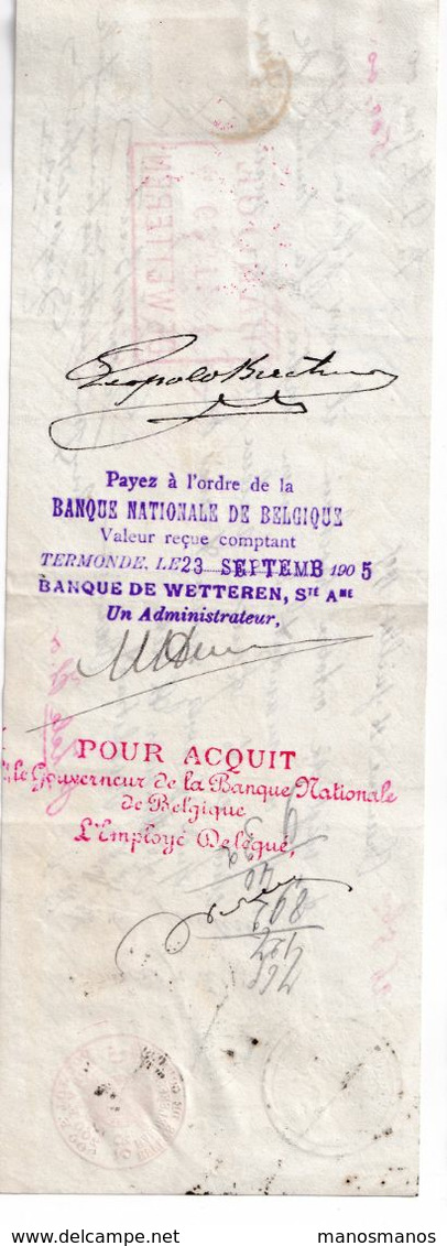 DDX 738 - BRASSERIE Belgique - Mandat Du Brasseur Léopold Baeten à OVERMEIRE - TP Grosse Barbe BXL Effets Commerce 1905 - Bières