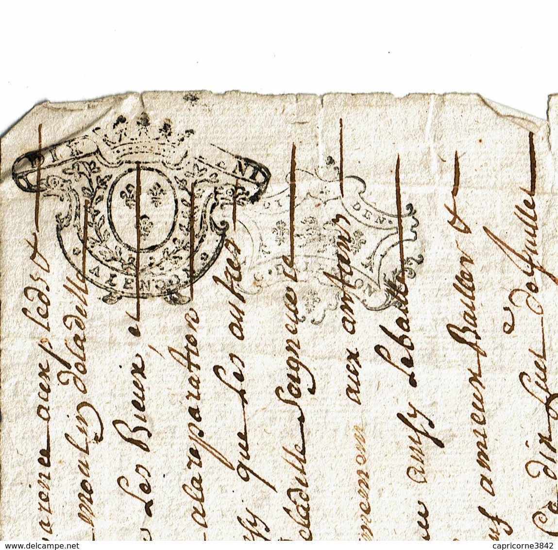 1740 - Document Manuscrit - 2 Cachets Généralité D'Alençon - Taxe "10 Cents  Et 10 Deniers" - Cachets Généralité