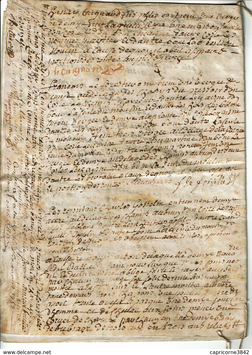 1752 - Parchemin Manuscrit SUR PEAU- 2 Cachets Généralité D'Alençon - Taxe "13 Sols+14 Deniers Et 16 Sols+8 Deniers" - Manuscripts