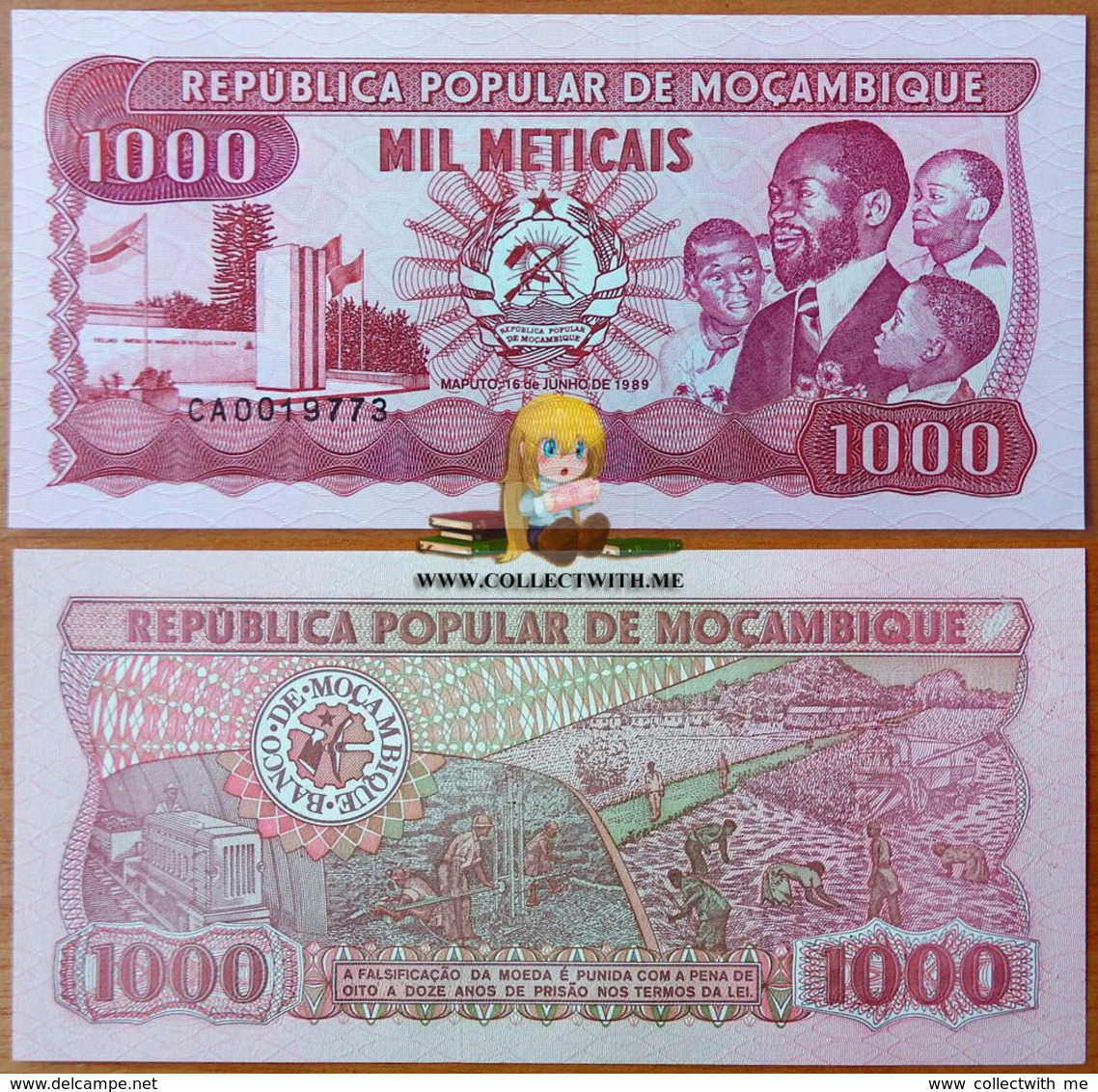 Mozambique 1000 Meticais 1989 UNC P-132c - Mozambique