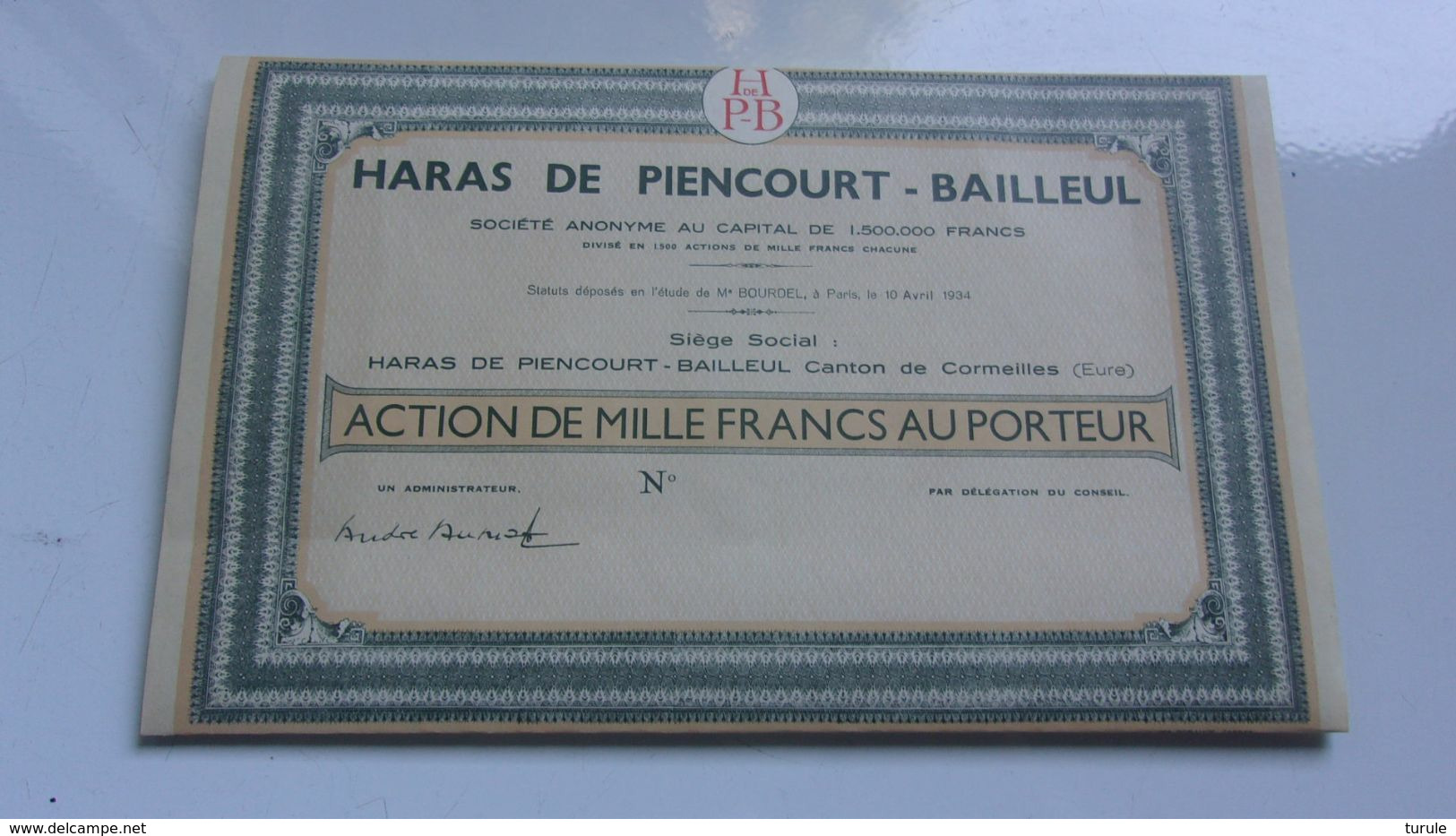 HARAS DE PIENCOURT-BAILLEUL (1934) EURE - Other & Unclassified