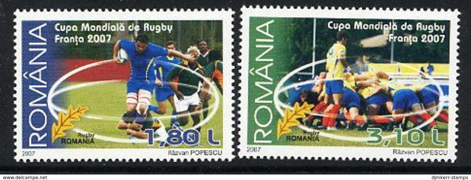 ROMANIA 2007 Rugby World Cup Set Of 2   MNH / **.  Michel 6242-23 - Unused Stamps