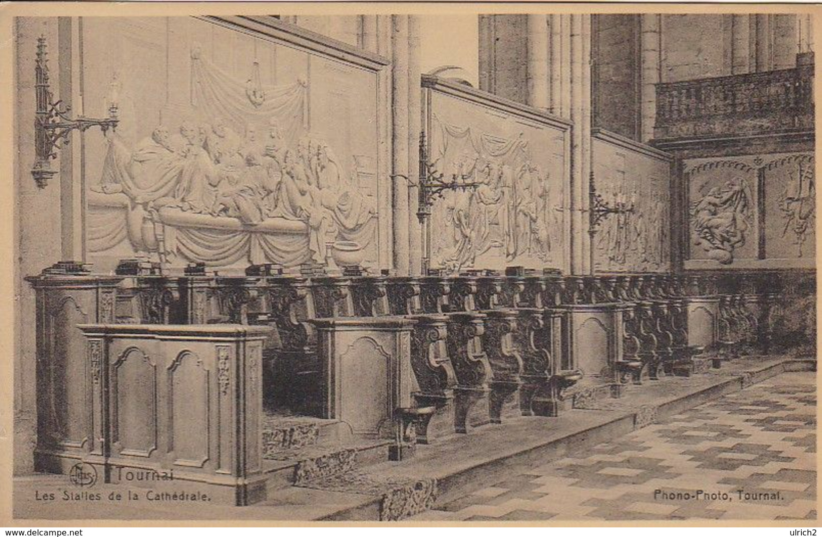 AK Tournai - Les Stalles De La Cathédrale - Feldpost Vignette Deutsches Theater Lille - 1917  (51906) - Tournai