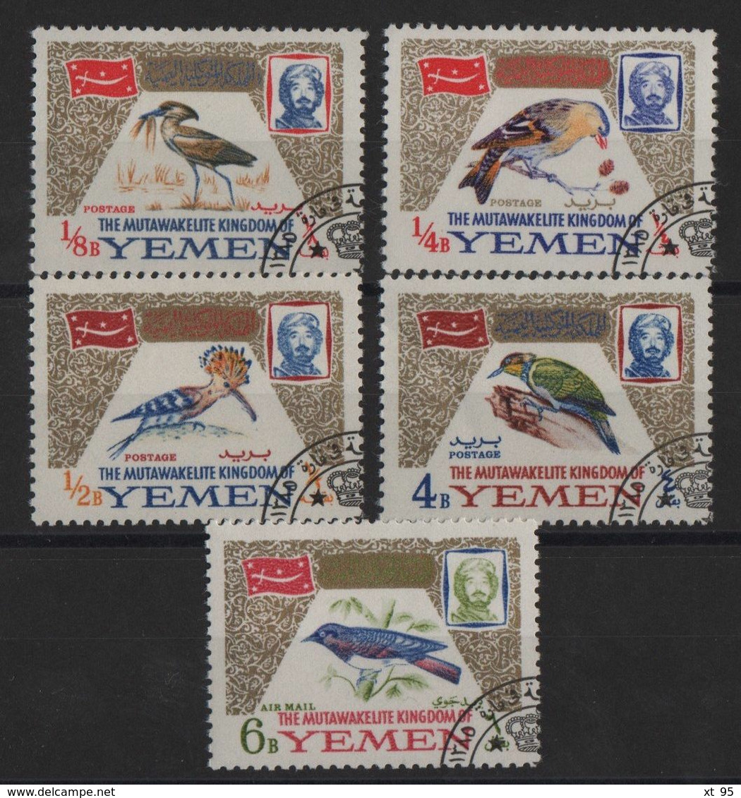Yemen - N°183 à 186 + PA 48 - Faune - Oiseaux - Cote 7.50€ - Obliteres - Jemen