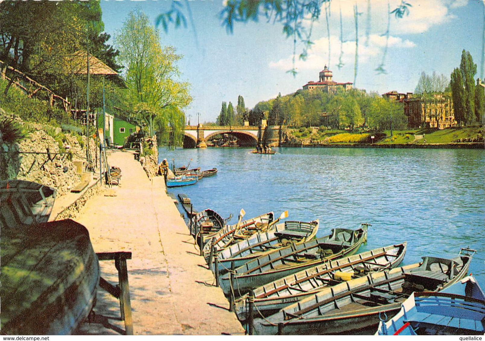 01909 "TORINO - PO E COLLINA" ANIMATA, BARCHE.  CART  NON SPED - Fiume Po