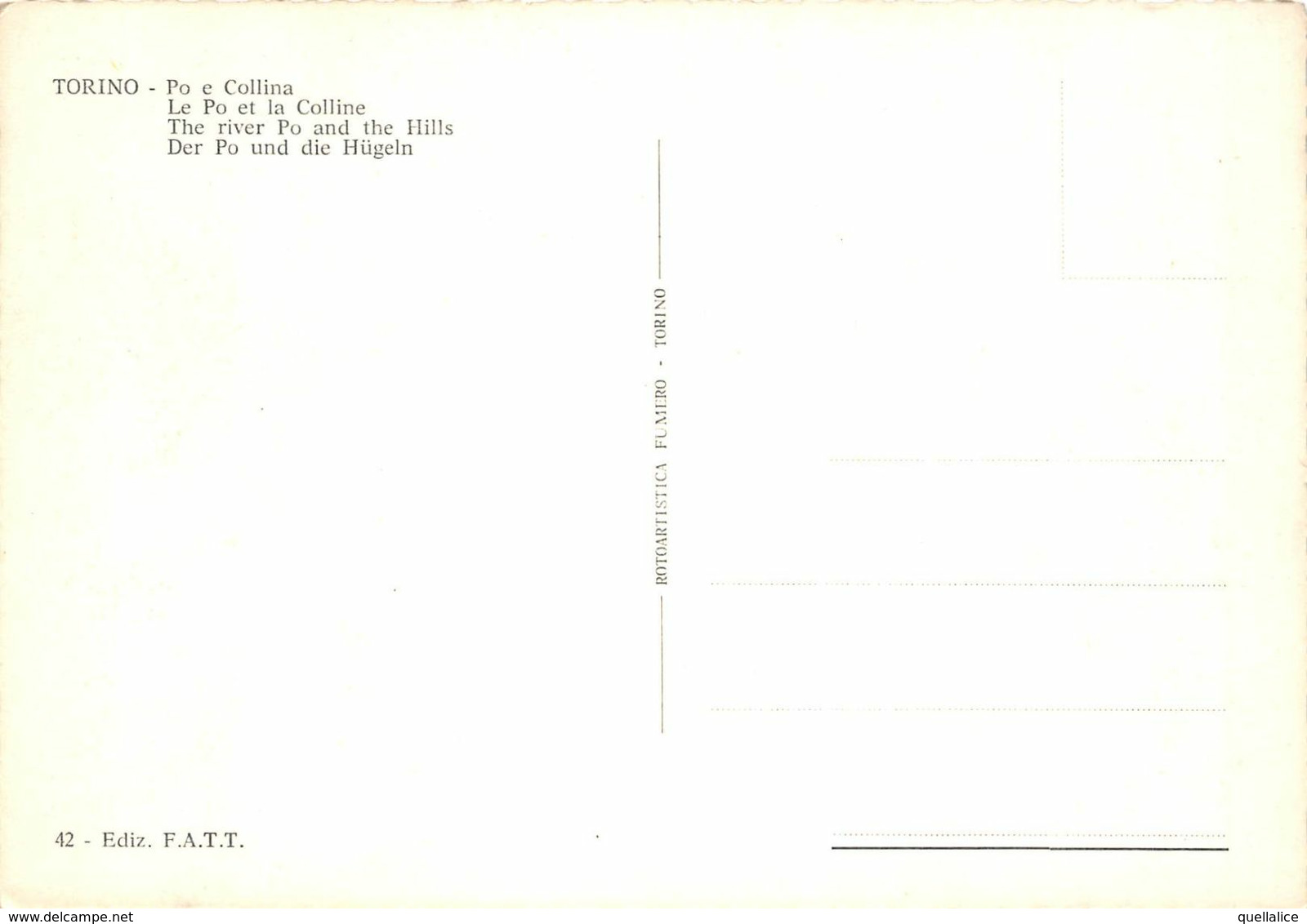 01909 "TORINO - PO E COLLINA" ANIMATA, BARCHE.  CART  NON SPED - Fiume Po