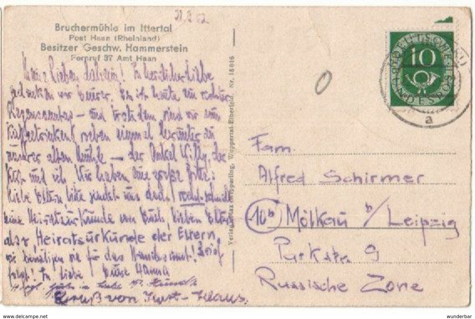 Bruchermühle Im Ittertal 1952  (z6321) - Haan