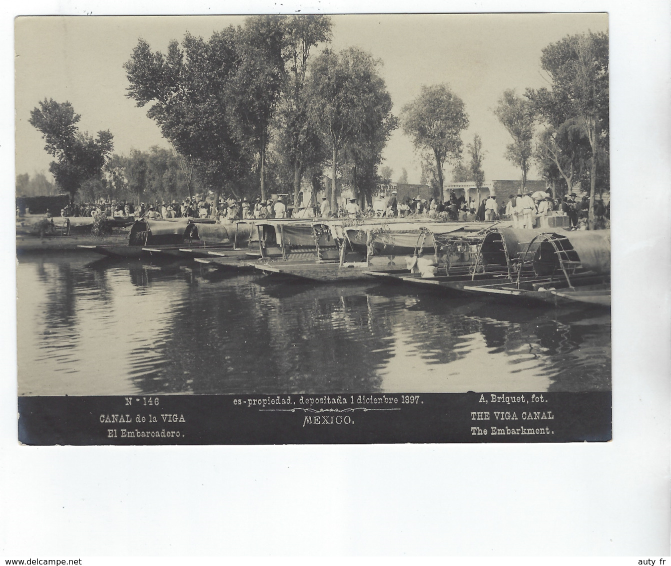 Photo  A. BRIQUET - MEXICO - Canal De La Viga - El Embarcadero  - 1897 - Old (before 1900)