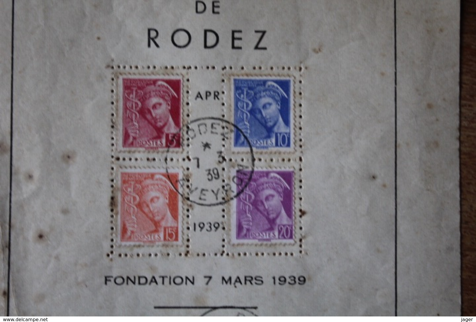 Amicale Philatélique De RODEZ 1939  Bloc Souvenir  Numéroté 5/30  Aveyron - Covers & Documents