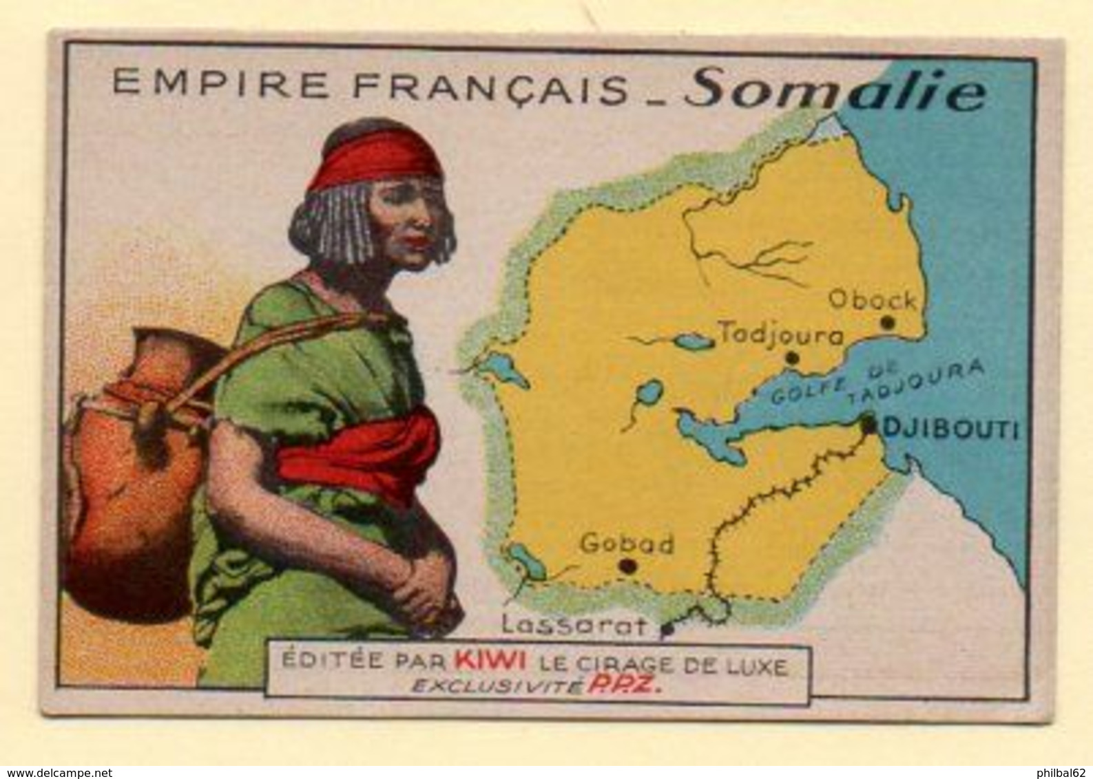 Chromo Publicitaire Cirage Kiwi. Série Empire Français : Somalie. - Otros & Sin Clasificación