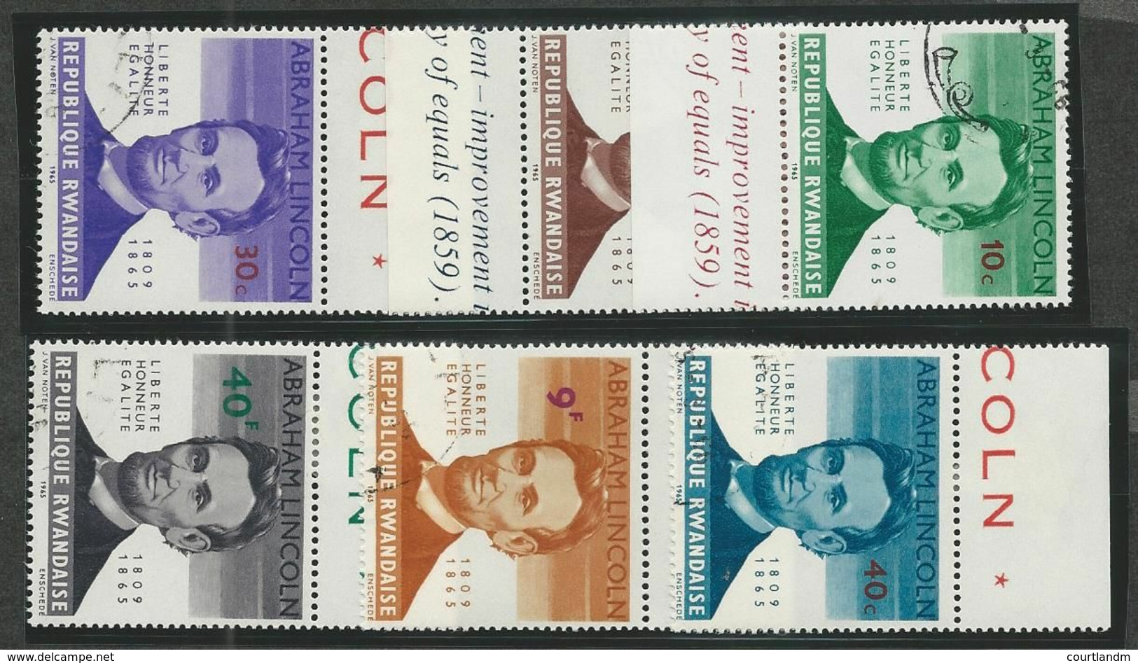 RWANDA - ABRAHAM LINCOLN - Used Stamps