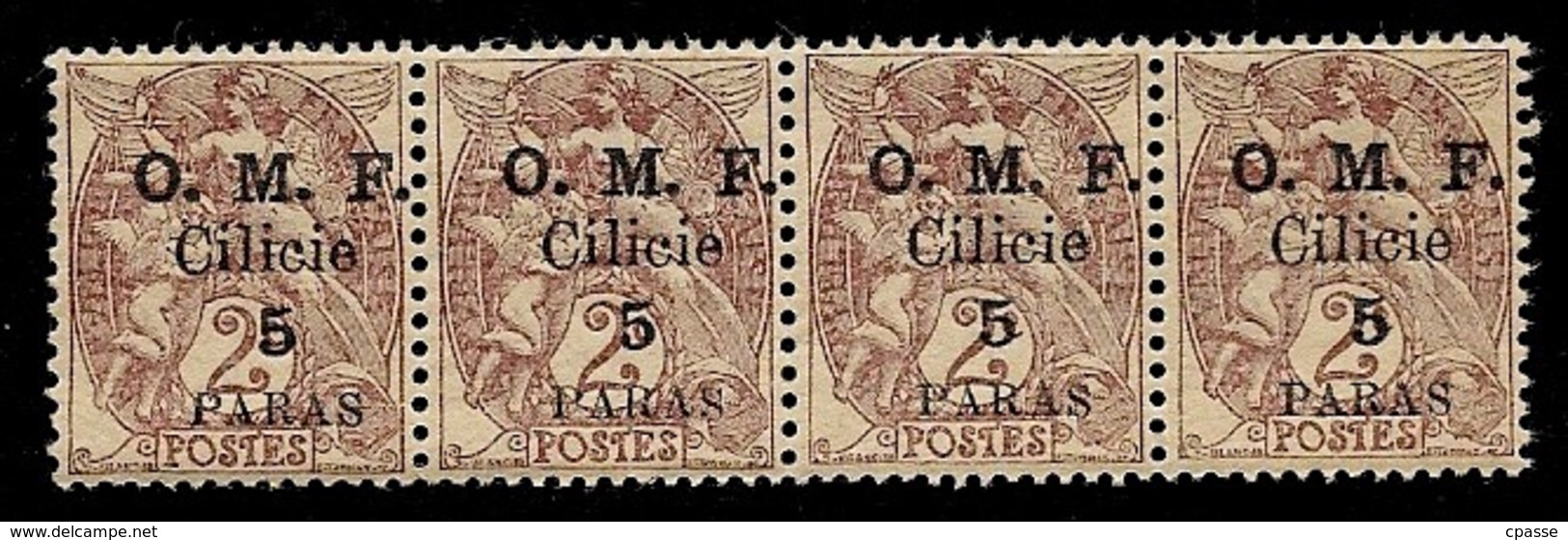 (Bande De 4) Timbre Type Blanc O.M.F. Cilicie 5 PARAS - Unused Stamps