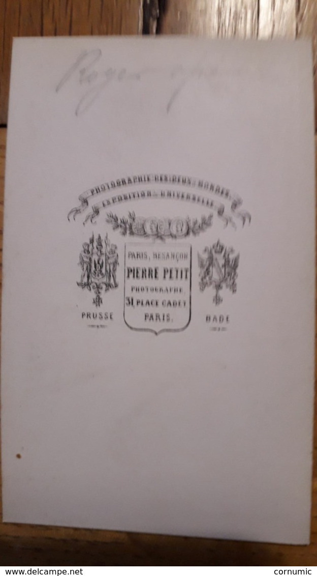 PHOTO CDV PHOTO PIERRE PETIT  IDENTIFICATION AU DOS 1850 - Antiche (ante 1900)
