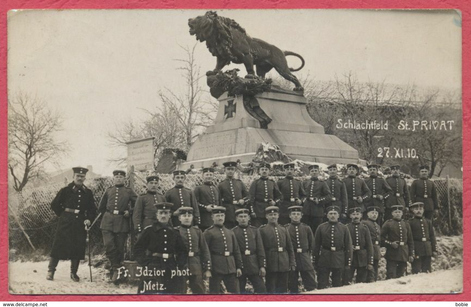 Saint Privat  Carte Photo De 1910 Groupe De Soldats Allemands Devant Le Monument St Privat Guerre De 1870 - Photo Ydzior - Sonstige & Ohne Zuordnung