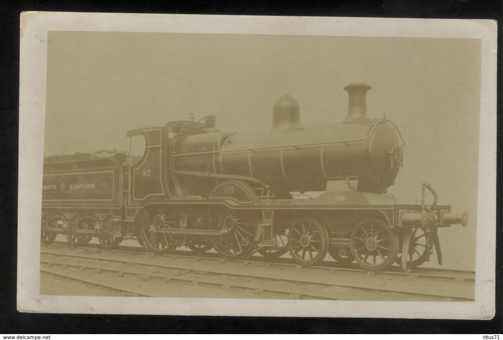 CPA Carte Photo Locomotive - Circulée 1910 - Stoke-on-Trent