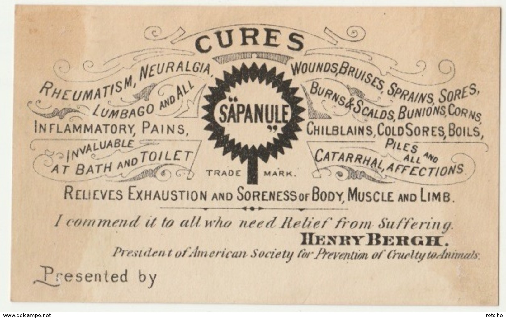 1800's Victorian American Trade Card Sapanule Medicine Japanese Chinese Acrobats Circus Chromo Américaine Fond Or - Other & Unclassified