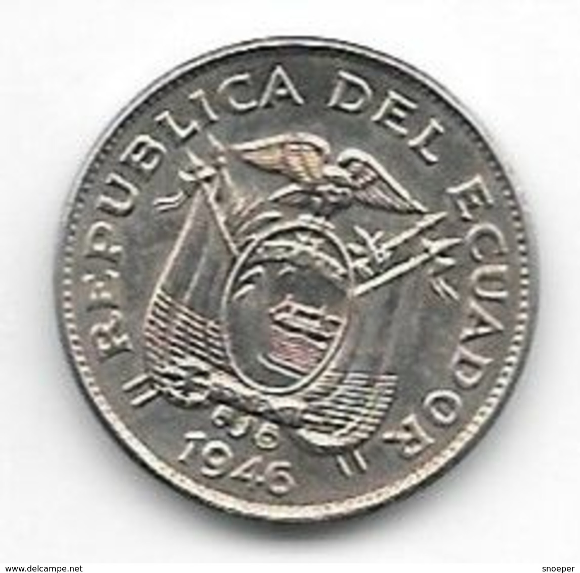 *ecuador 5  Centavos 1946  Km 75b  Unc/ms63 - Ecuador