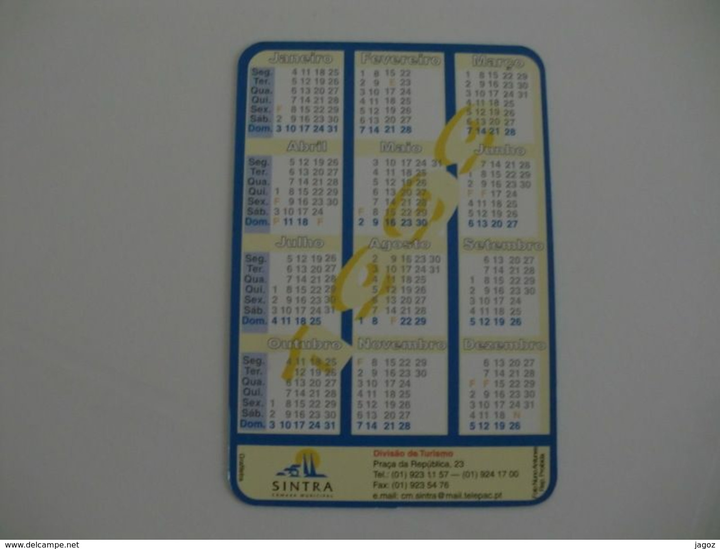 Câmara Municipal De Sintra Palácio Nacional De Queluz Portugal Portuguese Pocket Calendar 1999 - Petit Format : 1991-00