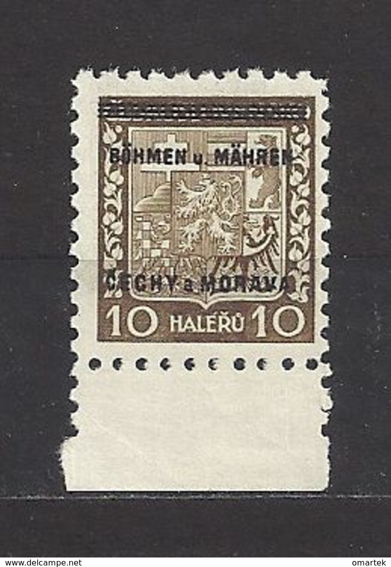 Bohemia & Moravia 1939 MNH ** Mi 2 Sc 2 Stamps Of CSR Overprinted In " BÖHMEN U. MAHREN " C3 - Unused Stamps