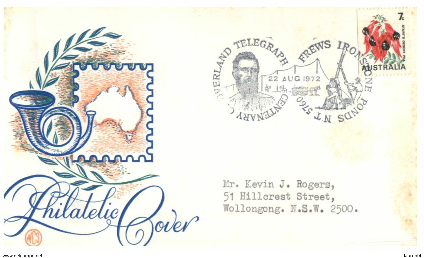(O 4) Australia - Overland Telegraph (3 Covers) 1972 (pink And Black Postmark) + 1 Cover - Andere & Zonder Classificatie