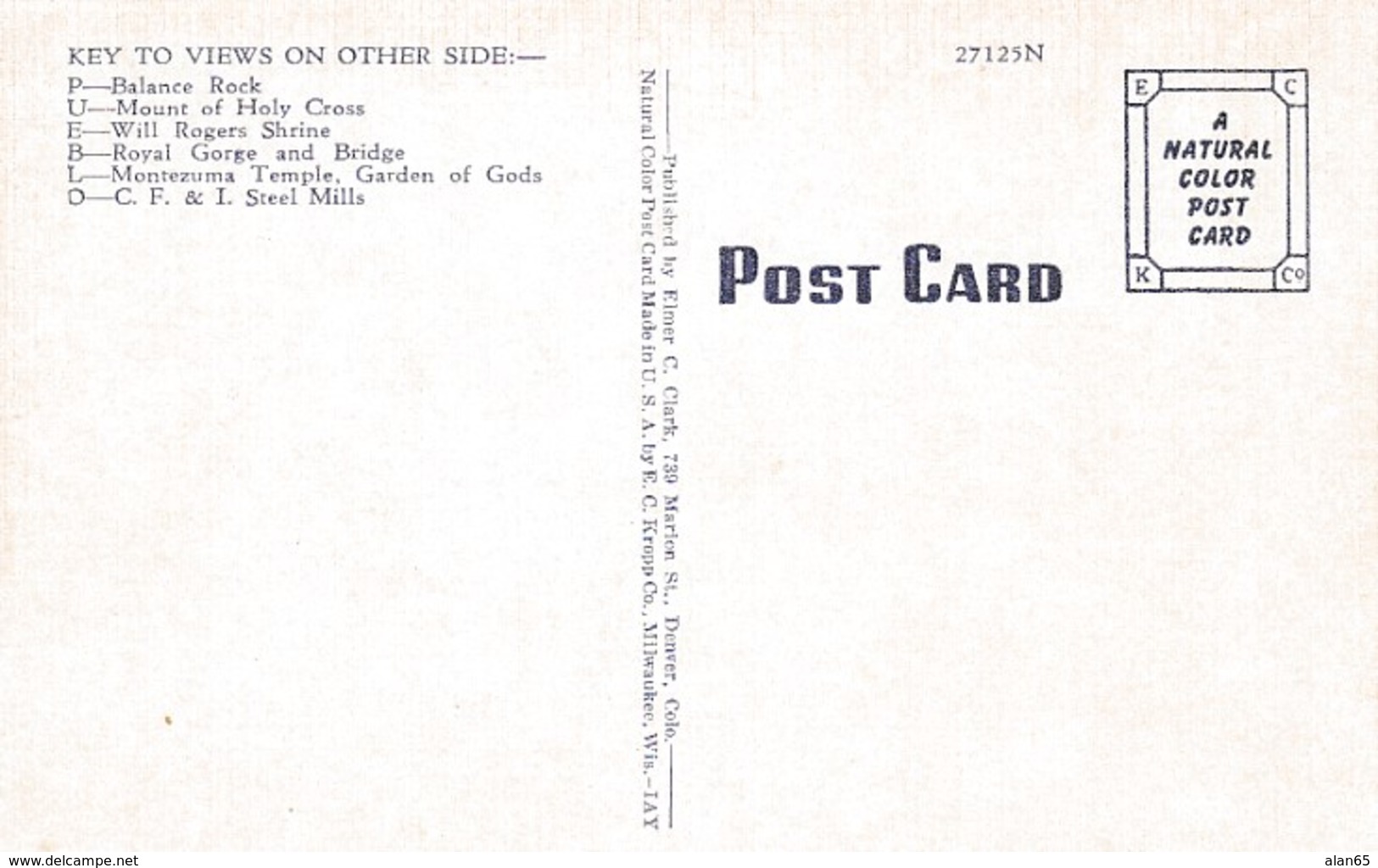 Pueblo Colorado, Greetings From Large Letter, C1940s Linen Postcard - Pueblo