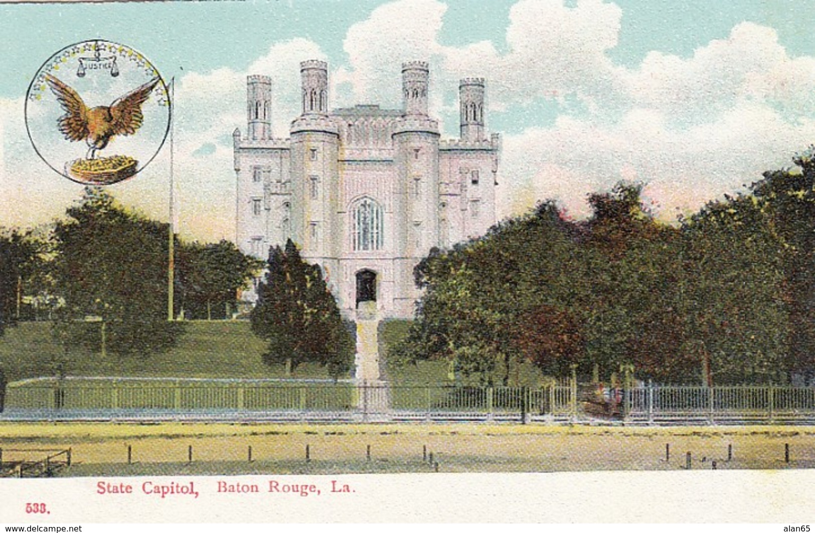 Baton Rouge Louisiana, State Capitol Building, C1900s/10s Postcard - Baton Rouge
