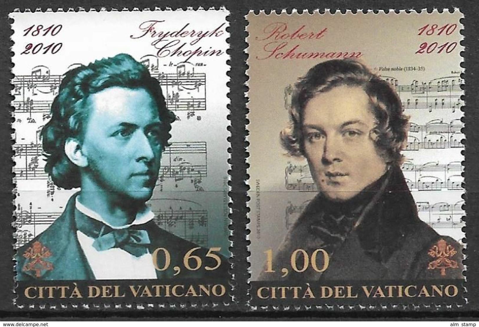 2010 Vatikan Mi. 1677-8**MNH  Chopin E Schumann - Nuovi