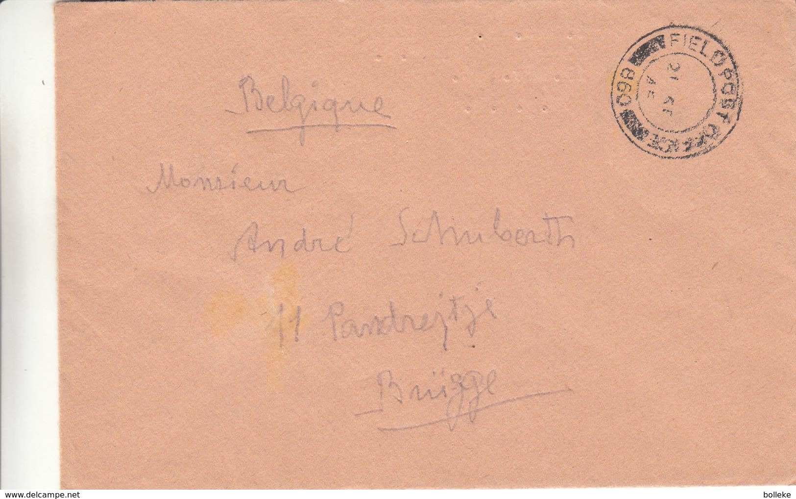 Grande Bretagne - Lettre Militaire De 1945 - Oblit Fieldpost Office - Exp Vers Brugge - Unclassified