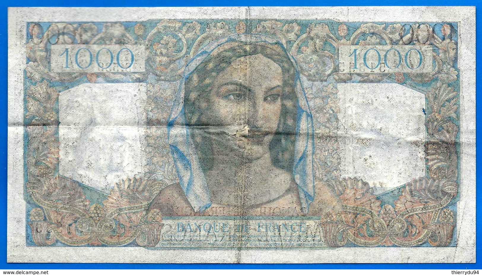 France 1000 Francs 1949 17 Fevrier Prefix S Minerve Hercule Que Prix + Port Grand Billet Frcs Frc Paypal - 1 000 F 1945-1950 ''Minerve Et Hercule''