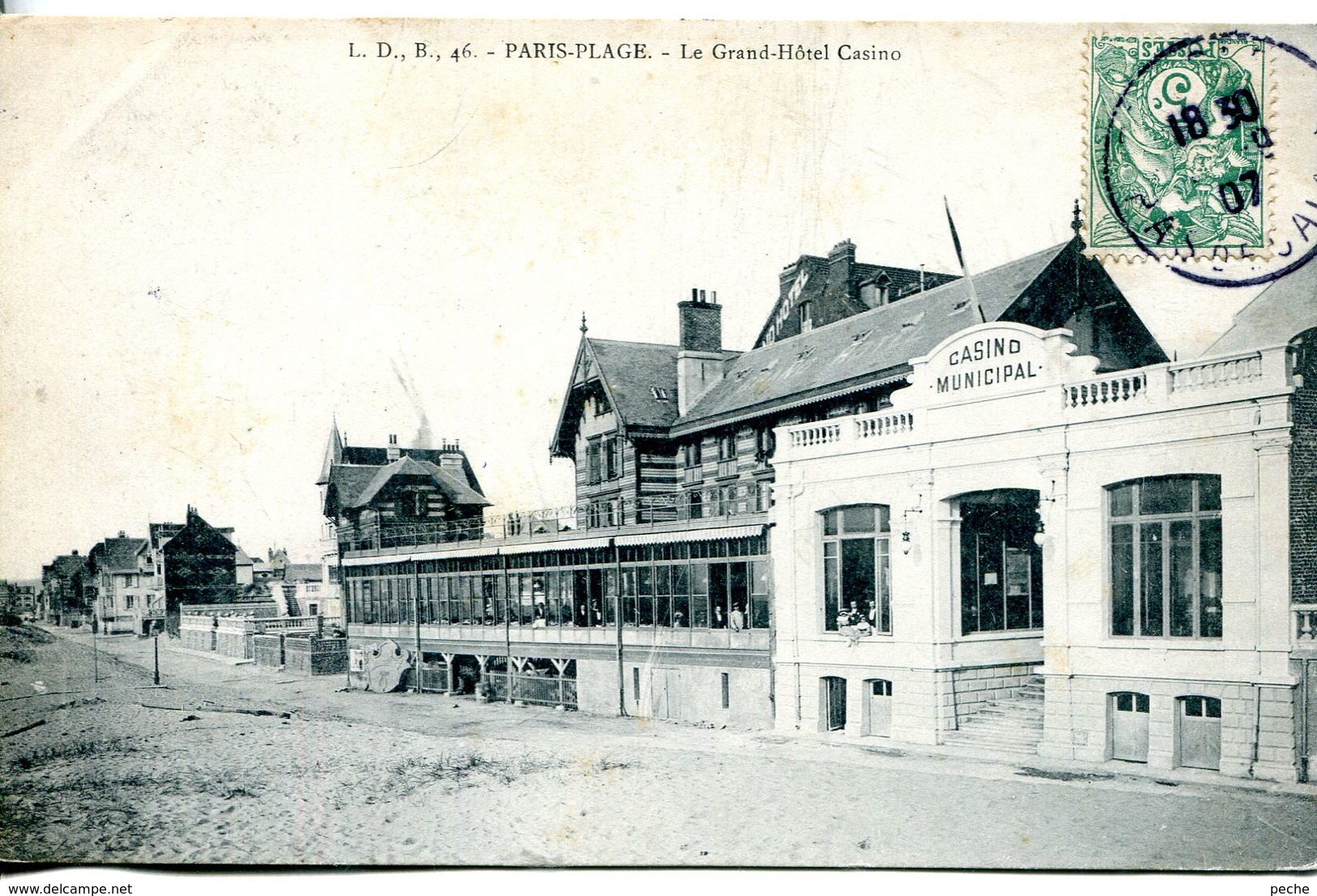 N°4340 R -cpa Le Touquet Paris Plage -le Grand Hôtel Casino- - Casinos