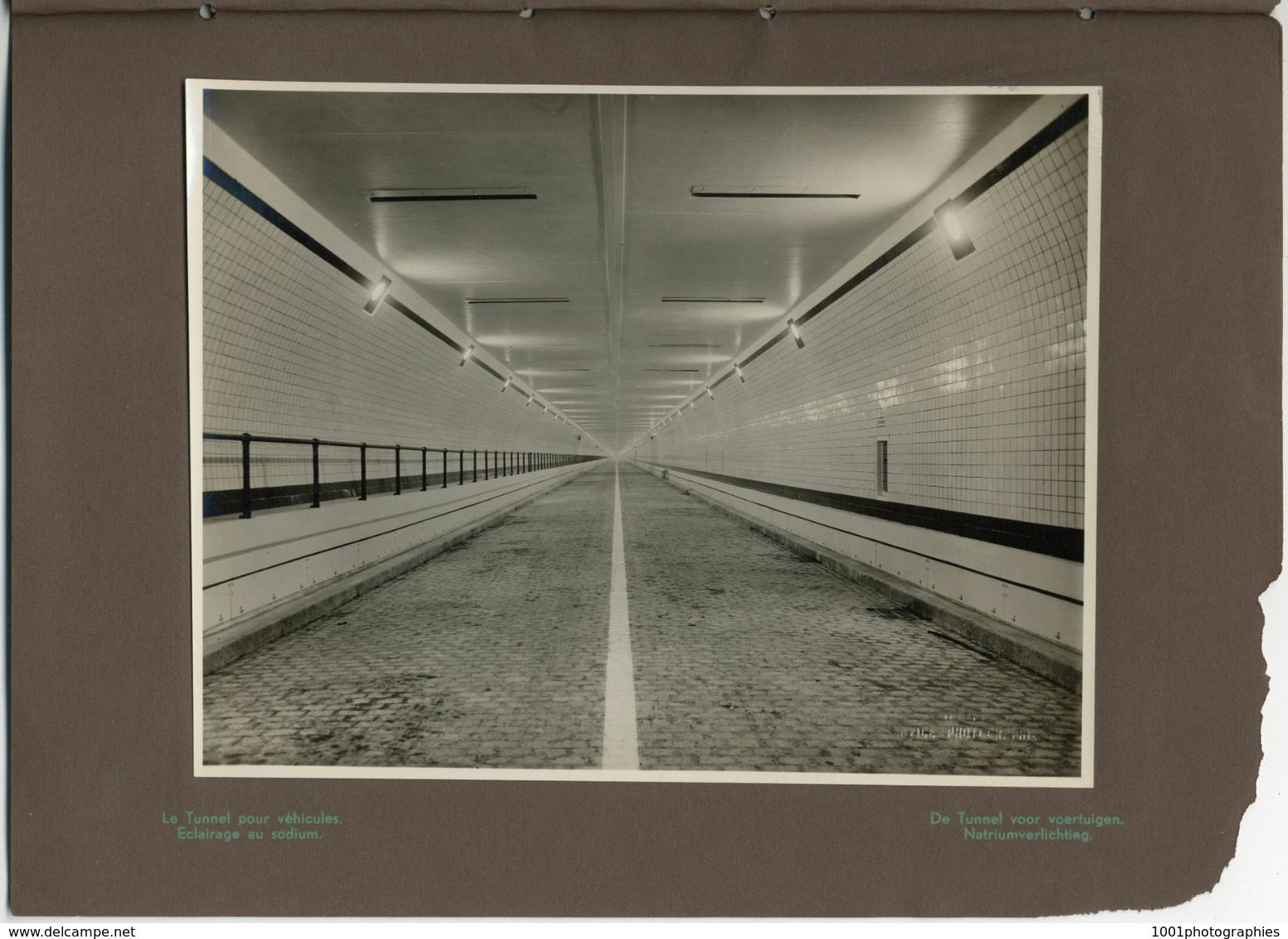 Anvers, Travaux du tunnel sous l'Escaut, finitions, éclairage, inauguration, 25 Tirages originaux d'époque. FG1748
