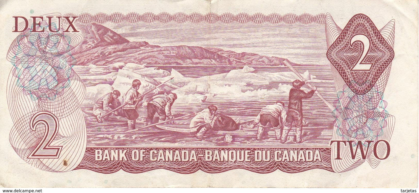 BILLETE DE CANADA DE 2 DOLLARS DEL AÑO 1974  (BANKNOTE) - Canada