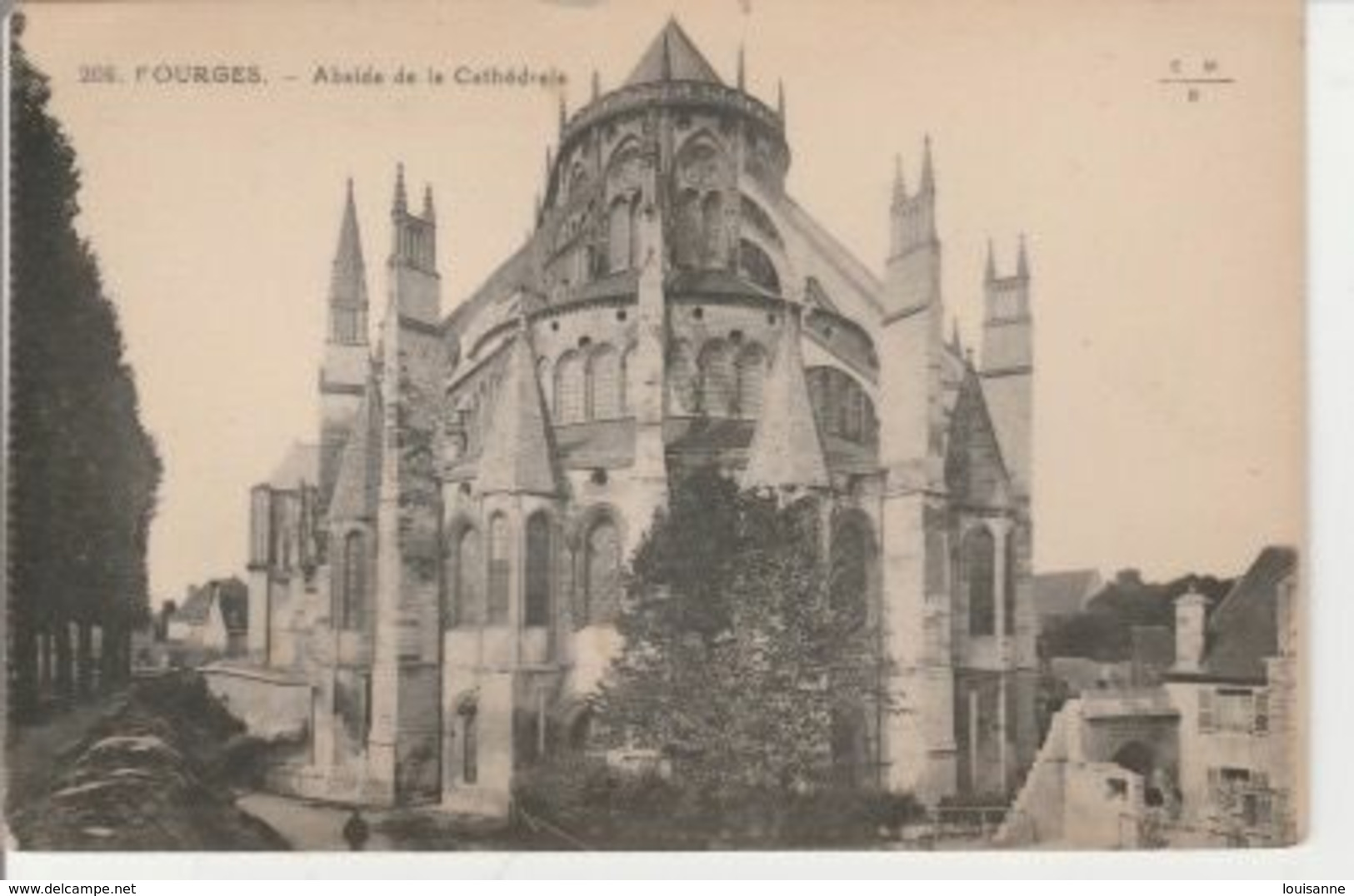 FOURGES  ( 27 )  ABSIDE  DE  LA  CATHÉDRALE  - CPA  -( 20 / 9 / 197  ) - Fourges