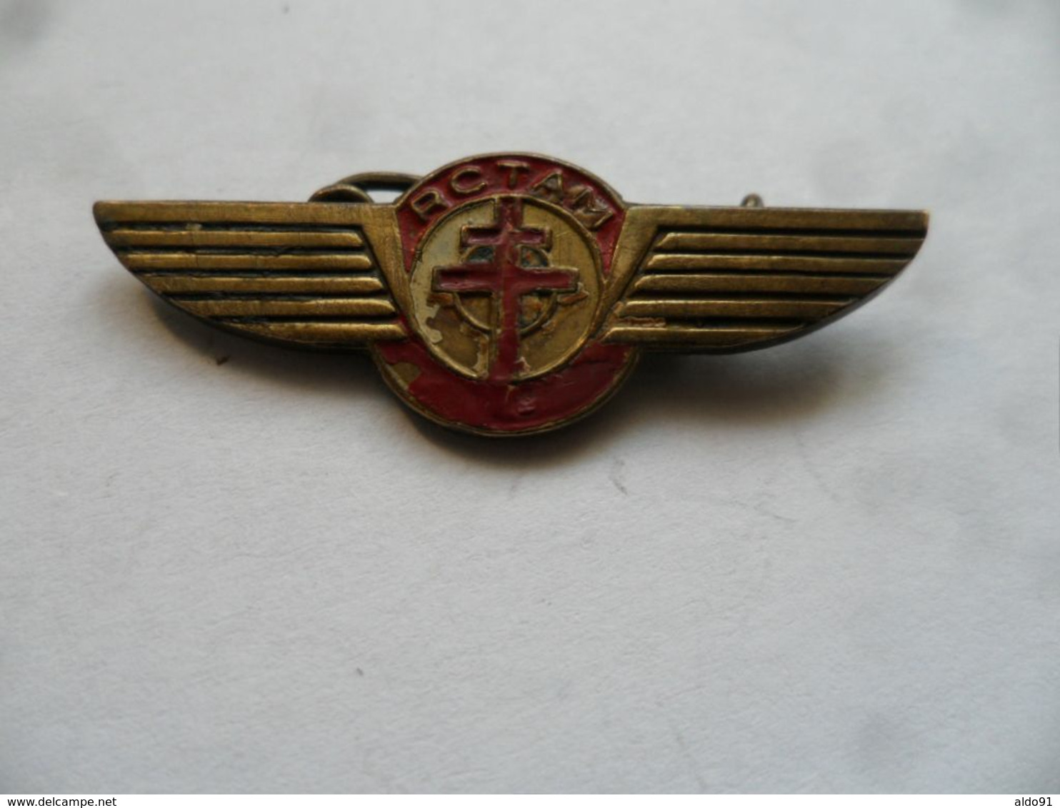 (Militaria - Aviation) - Insigne Type Broche "R.C.T.A.M. + Croix De Lorraine" -Réseau Central Transport Aérien Militaire - Forze Aeree