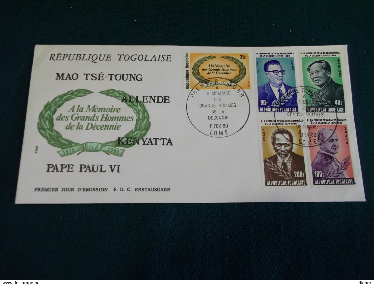 Togo 1980 FDC Famous Men Of The Decade. - Togo (1960-...)